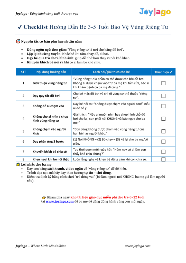 2. Checklist huong dan be 3 5 tuoi bao ve vung rieng tu1