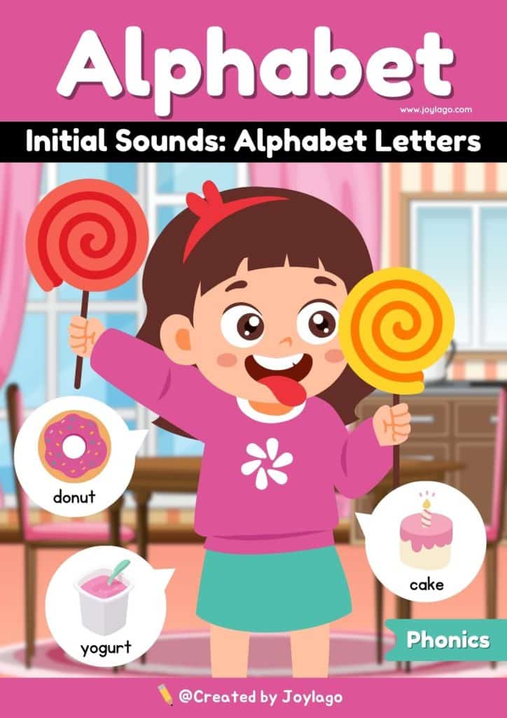 Alphabet Letters Worksheet Activity in Pink Semi Realistic Cartoon Style