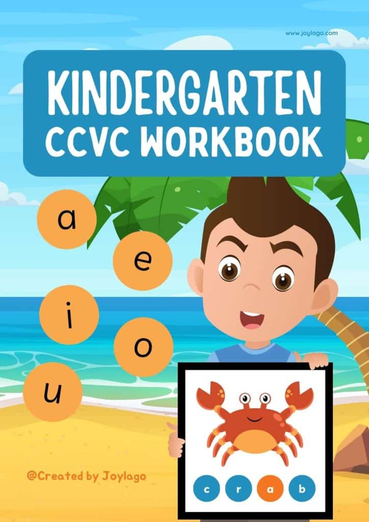CCVC Kindergarten Workbook in Black and White Illustrative Style