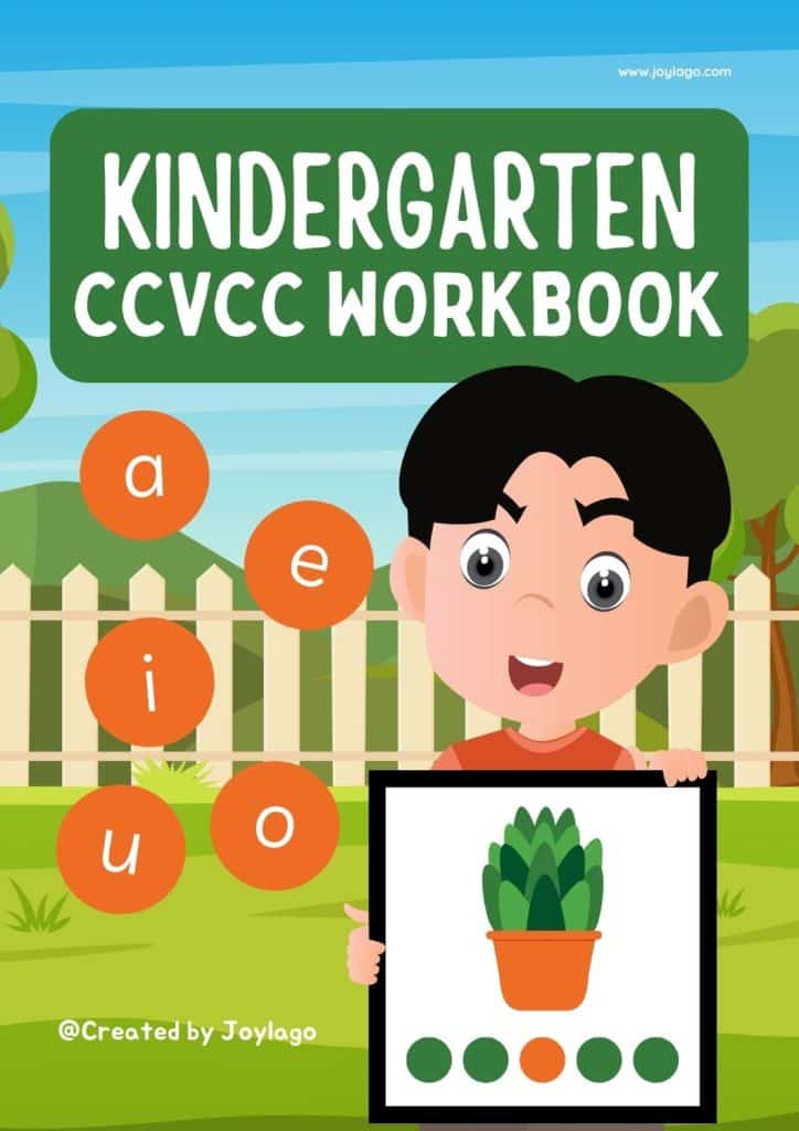 CCVCC Kindergarten Workbook in Black and White Illustrative Style