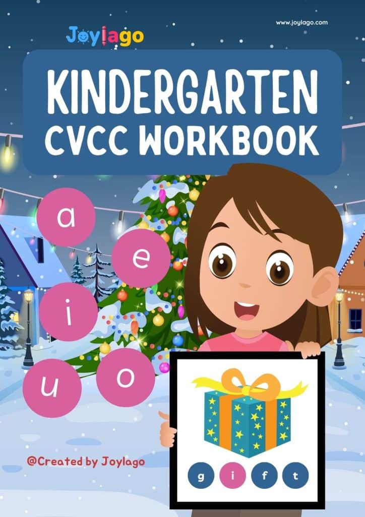 CVCC Kindergarten Workbook in Black and White Illustrative Style