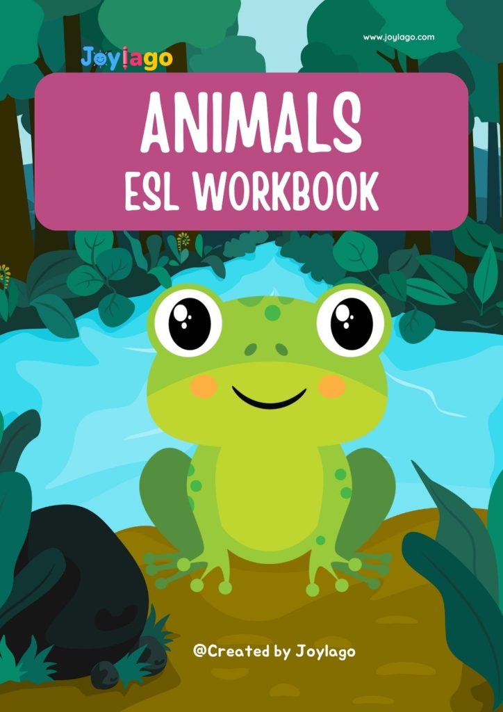 ESL Animals Kindergarten Workbook in Colourful Illustrative Style