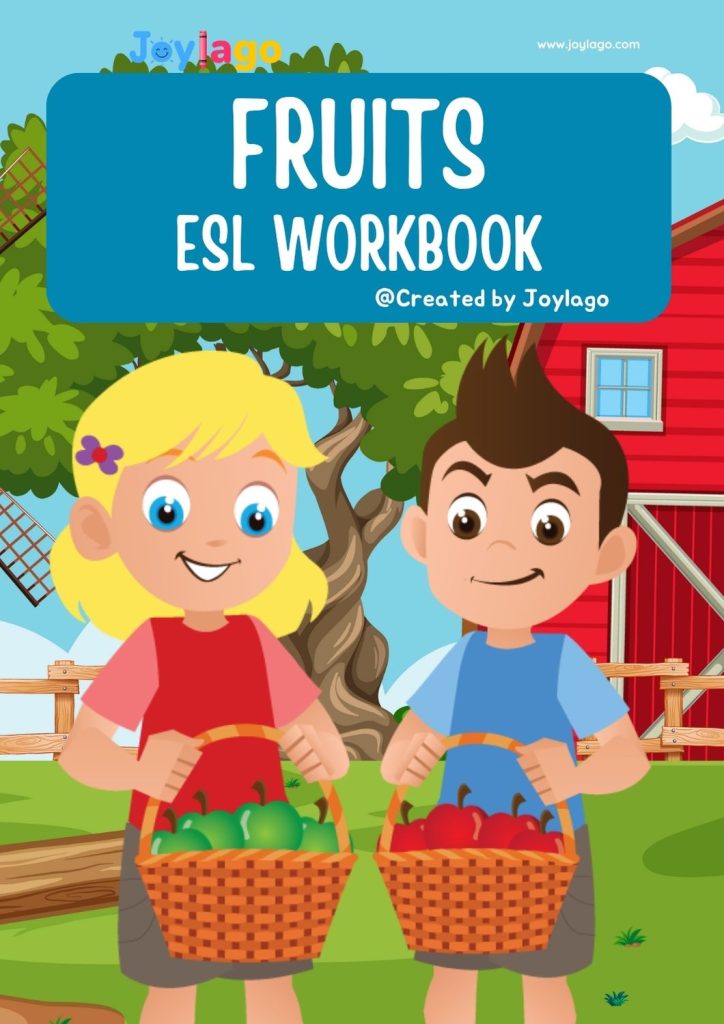 ESL Fruits Kindergarten Workbook in Colourful Illustrative Style