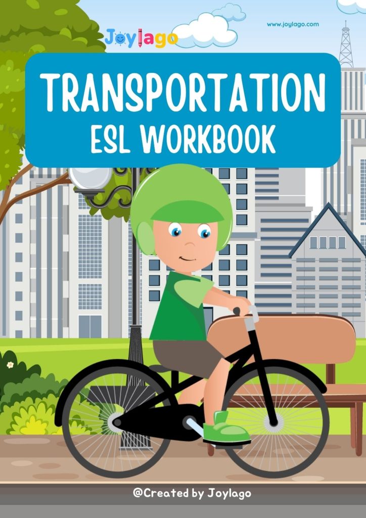 ESL Transportation Kindergarten Workbook in Colourful Illustrative Style