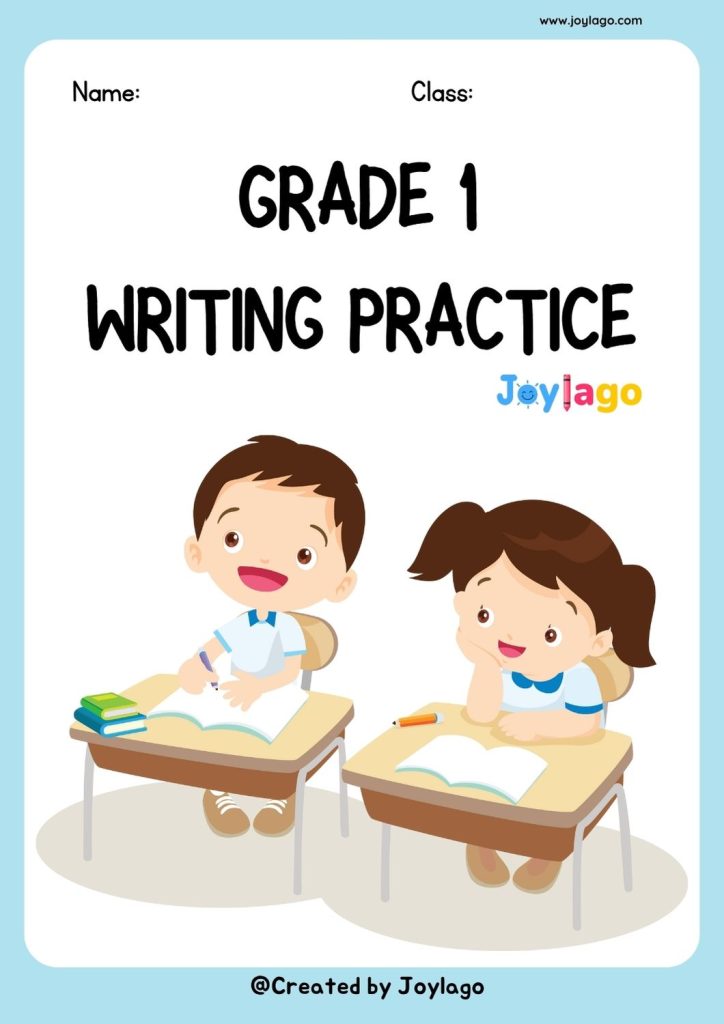 Grade 1 Writing Practice English Worksheet in Colorful Style