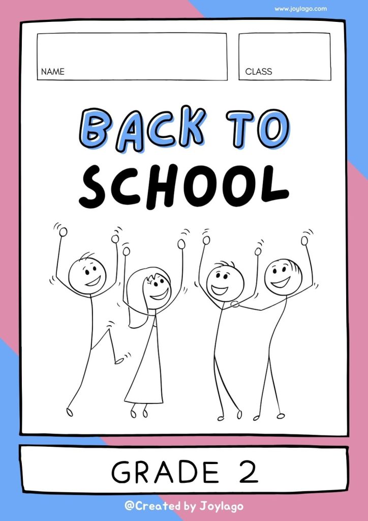 Grade 2 Back to School Worksheet Bundle in Greyscale Clean Style