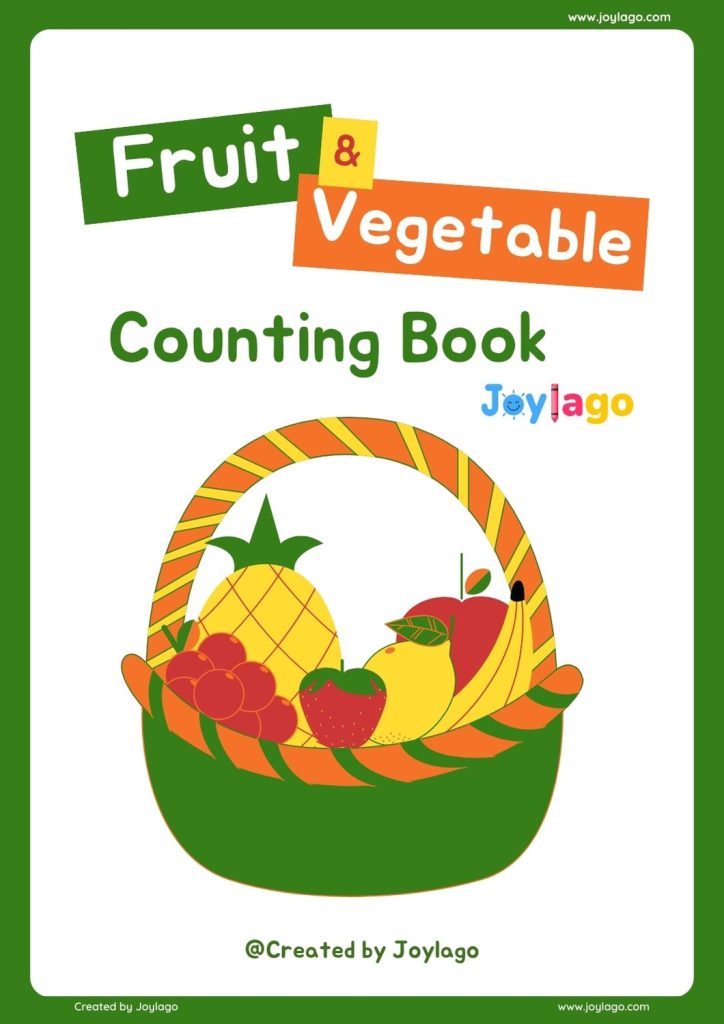 Green Yellow and Orange Playful Fruits Counting Book A4 Worksheet