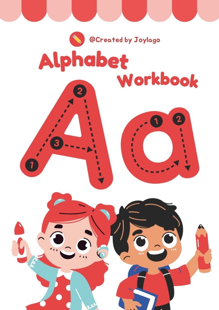 Kindergarten Alphabet Worksheet Bundle in Black and White Minimalist Style