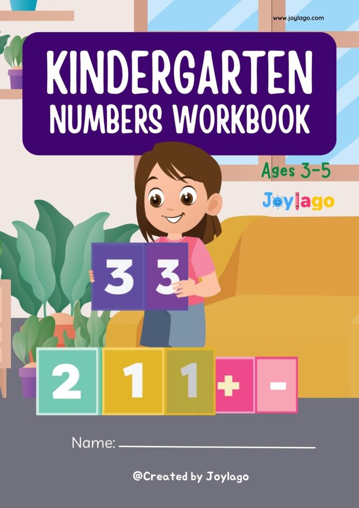 Kindergarten Math Numbers Workbook in Colourful Illustrative Style