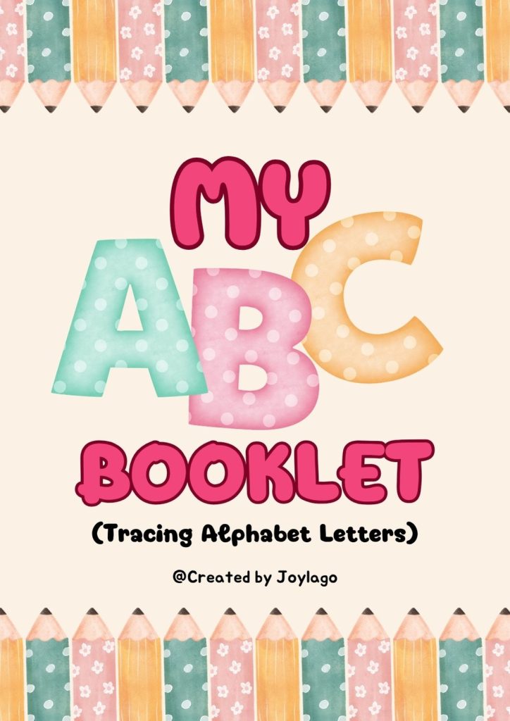 My ABC Tracing Letters Booklet Worksheet in Colorful Cute Style
