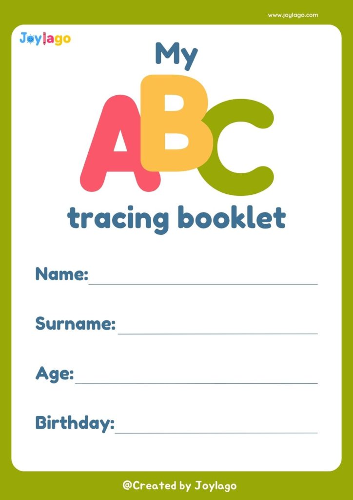 My ABC tracing booklet printable multicolour simple educational style