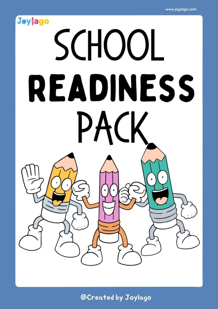 School Readiness Worksheet Bundle in Blue Fun Style