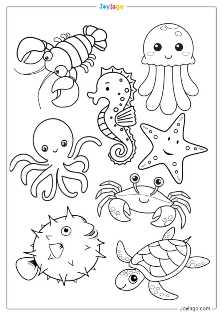 tranh to mau dong vat bien sea animals coloring pages 11