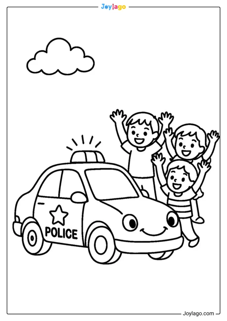 tranh to mau xe canh sat police car oloring pages 43