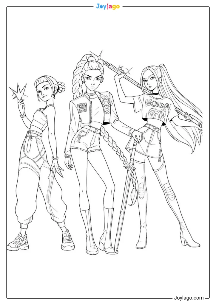 tranh to mau KPop Demon Hunters coloring pages 60